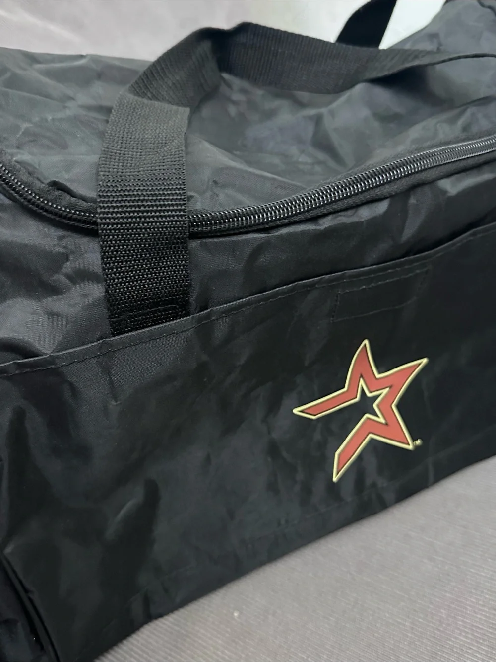 Houston Astros Baseball Vintage Logo Nylon Zipper Duffle Bag Krogers Grocery